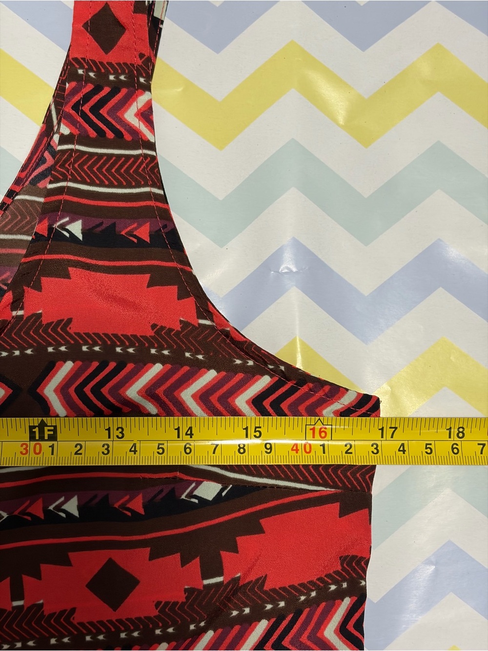 Volcom Red Aztec-Pattern Scoop Neck Tank - Picture 7 of 8